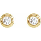 Round Bezel-Set Earrings