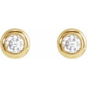 Round Bezel-Set Earrings