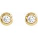 Round Bezel-Set Earrings