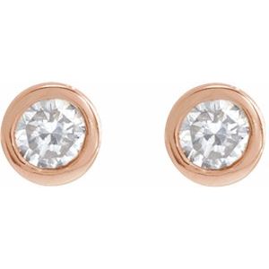Round Bezel-Set Earrings