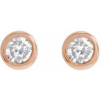 Round Bezel-Set Earrings
