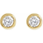 Round Bezel-Set Earrings