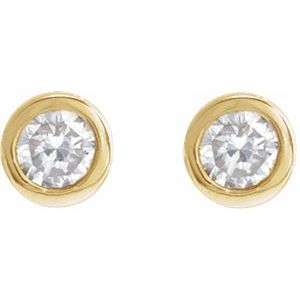 Round Bezel-Set Earrings