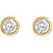 Round Bezel-Set Earrings