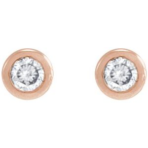 Round Bezel-Set Earrings
