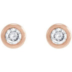 Round Bezel-Set Earrings