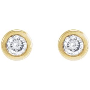 Round Bezel-Set Earrings