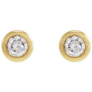 Round Bezel-Set Earrings