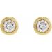 Round Bezel-Set Earrings