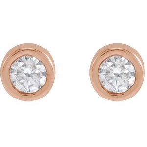 Round Bezel-Set Earrings