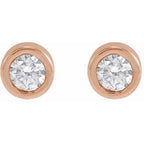 Round Bezel-Set Earrings