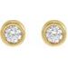 Round Bezel-Set Earrings