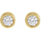 Round Bezel-Set Earrings