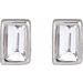 Straight Baguette Bezel-Set Stud Earrings