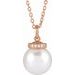 Hidden Halo-Style Pearl Necklace or Pendant