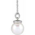 Hidden Halo-Style Pearl Necklace or Pendant