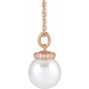 Hidden Halo-Style Pearl Necklace or Pendant