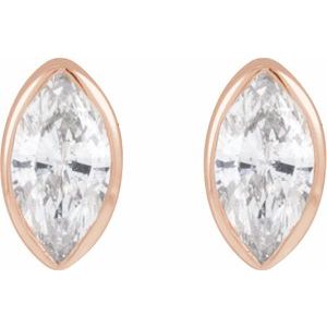 Marquise Bezel-Set Stud Earrings