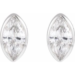 Marquise Bezel-Set Stud Earrings