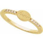 Engravable Accented Signet Ring