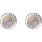 Round Rose-Cut Bezel-Set Earrings