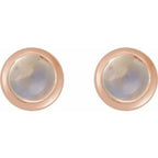 Round Rose-Cut Bezel-Set Earrings