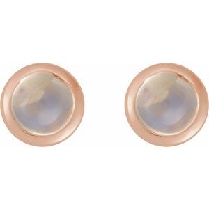 Round Rose-Cut Bezel-Set Earrings