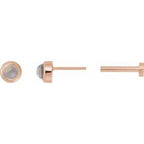 Round Rose-Cut Bezel-Set Earrings