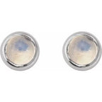 Round Rose-Cut Bezel-Set Earrings