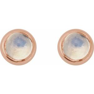 Round Rose-Cut Bezel-Set Earrings