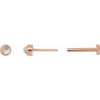 Round Rose-Cut Bezel-Set Earrings