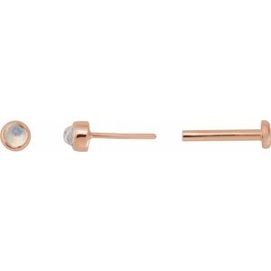 Round Rose-Cut Bezel-Set Earrings