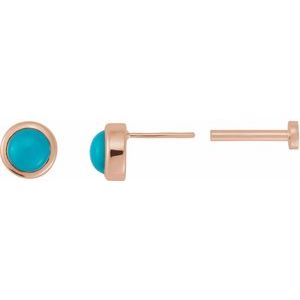 Round Rose-Cut Bezel-Set Earrings