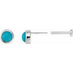 Round Rose-Cut Bezel-Set Earrings