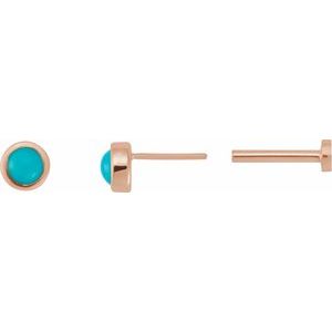 Round Rose-Cut Bezel-Set Earrings