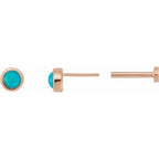 Round Rose-Cut Bezel-Set Earrings