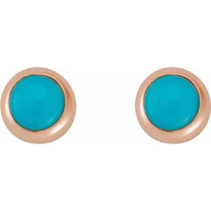 Round Rose-Cut Bezel-Set Earrings