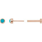 Round Rose-Cut Bezel-Set Earrings