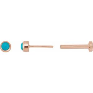 Round Rose-Cut Bezel-Set Earrings