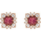 Round Halo-Style Earrings