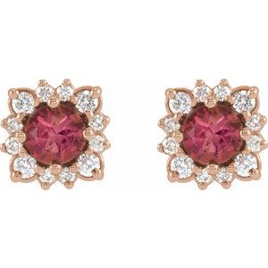 Round Halo-Style Earrings