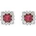 Round Halo-Style Earrings