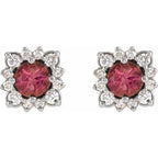 Round Halo-Style Earrings