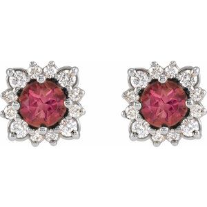 Round Halo-Style Earrings