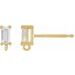 Straight Baguette 4-Prong Earring Top