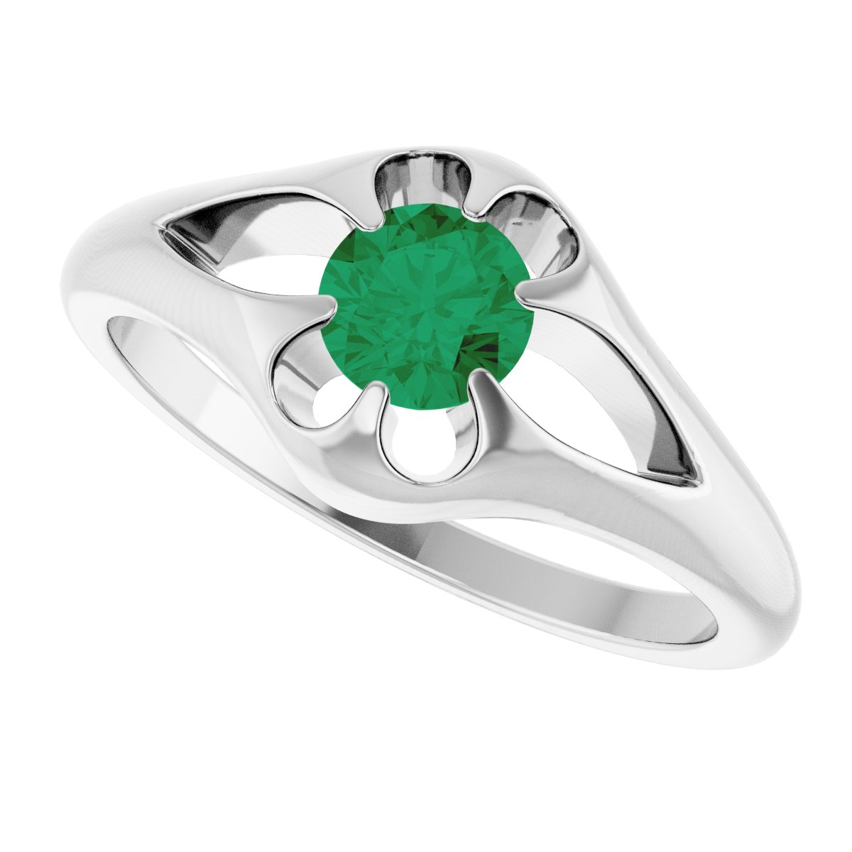 Solitaire Belcher Ring