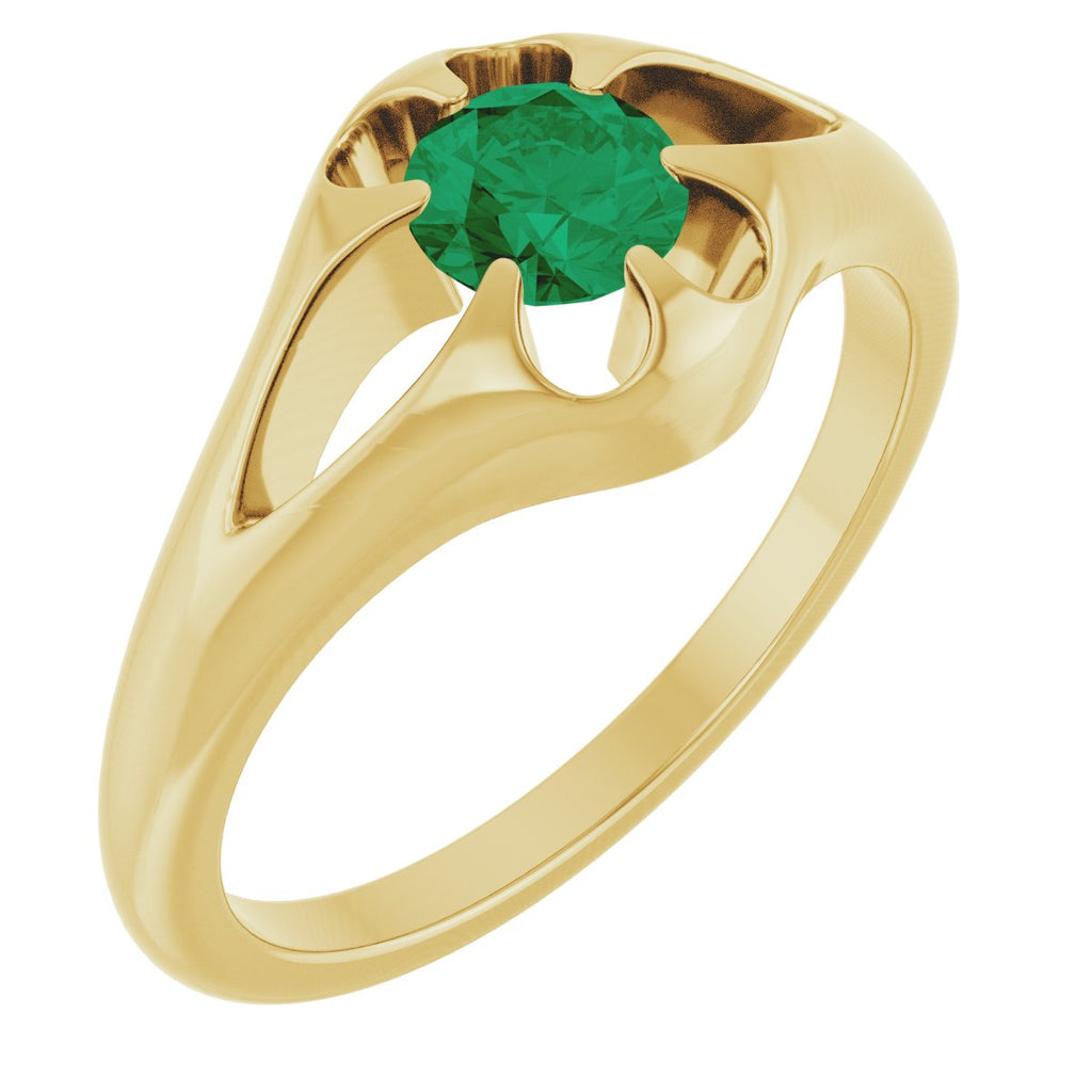 Solitaire Belcher Ring