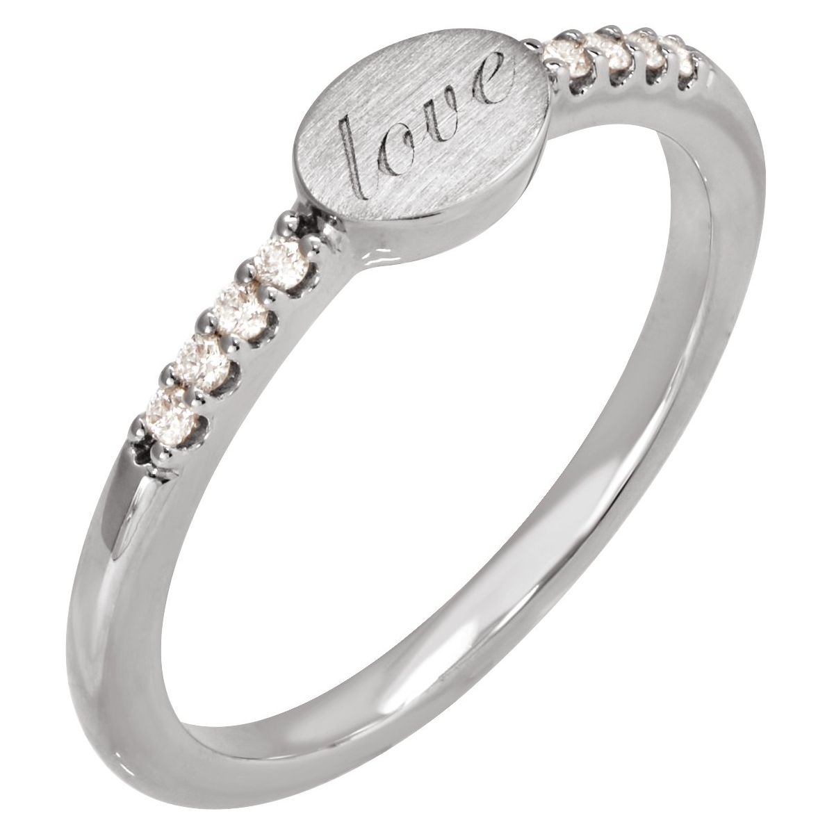 Engravable Accented Signet Ring