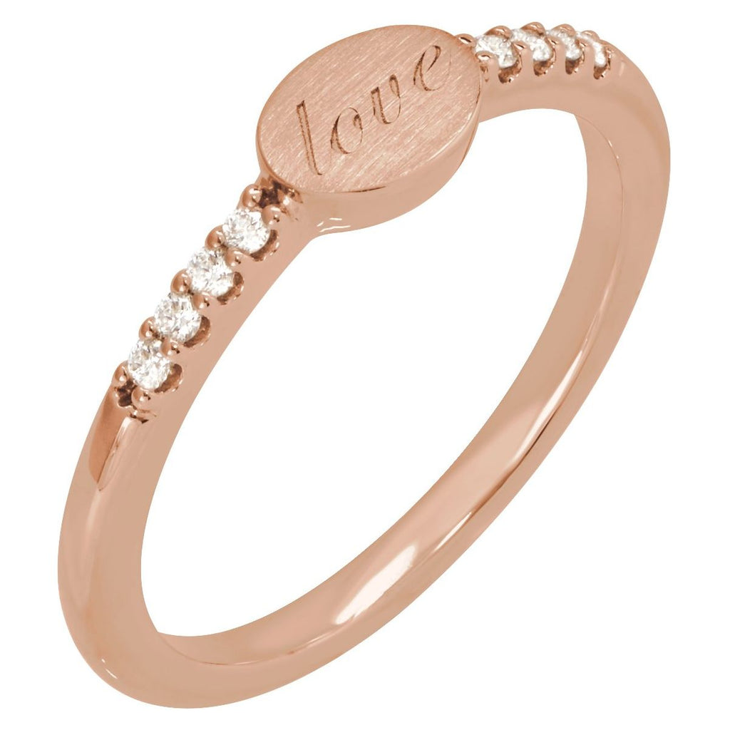 Engravable Accented Signet Ring