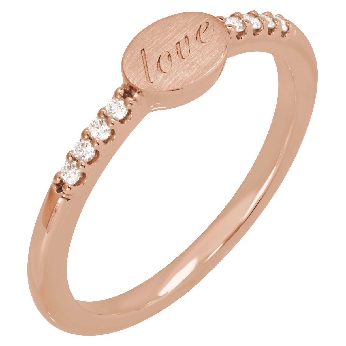 Engravable Accented Signet Ring